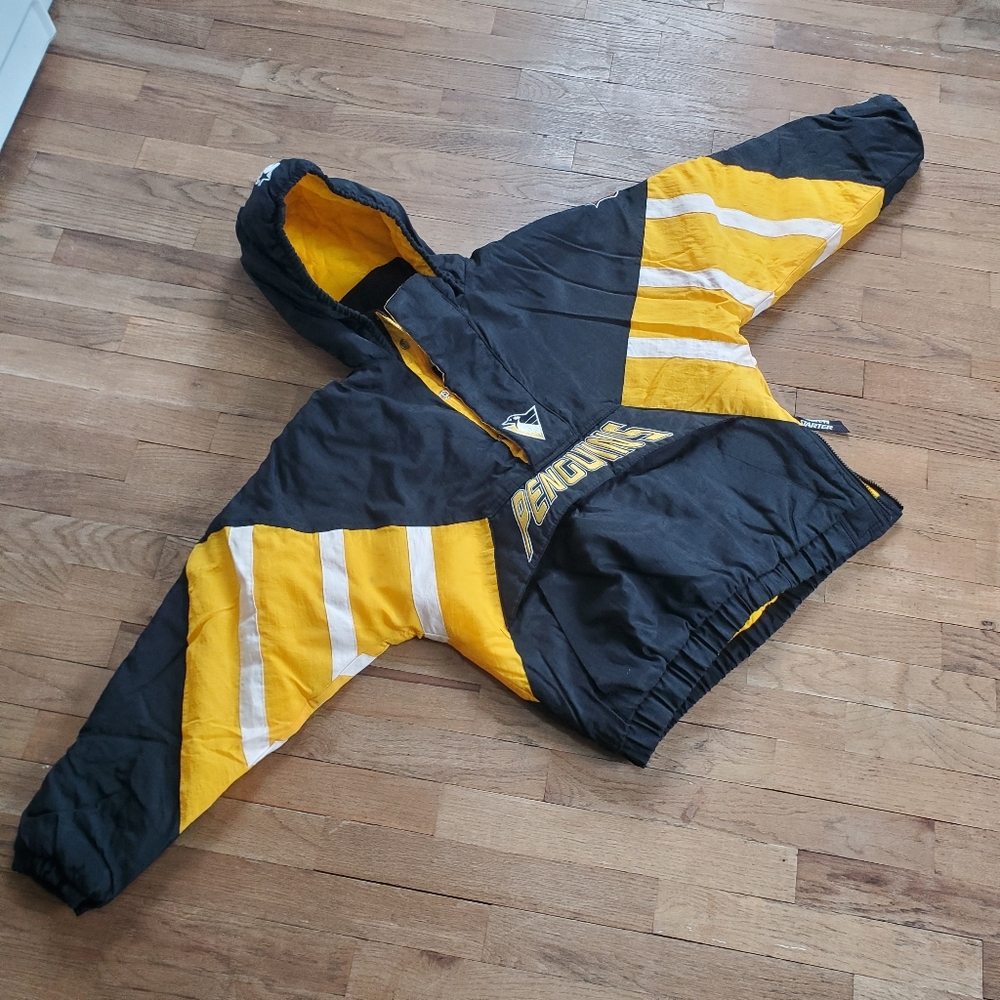 Vintage Pittsburgh Penguins Vintage 90s 1/2 Zip Puffer Center Ice Starter Size L